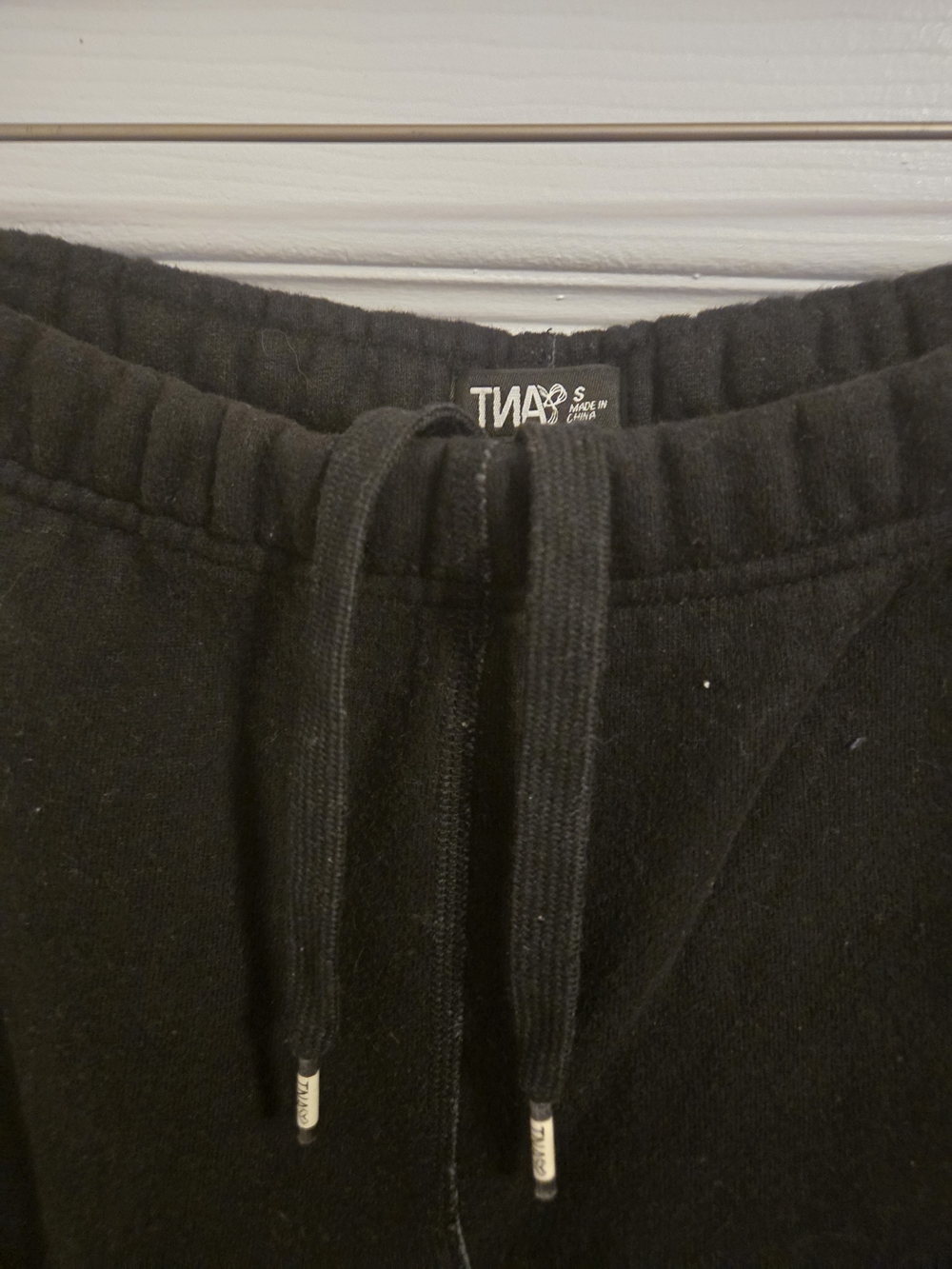 TNA Black Drawstring Fleece Joggers - Picture 4 of 5